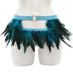 Festival Feather Skirts Carnival Party Music Y2k Skirt Sexy Mini Skirt for Women Adjustable Bandage Bikini Cover Up Beach Ball