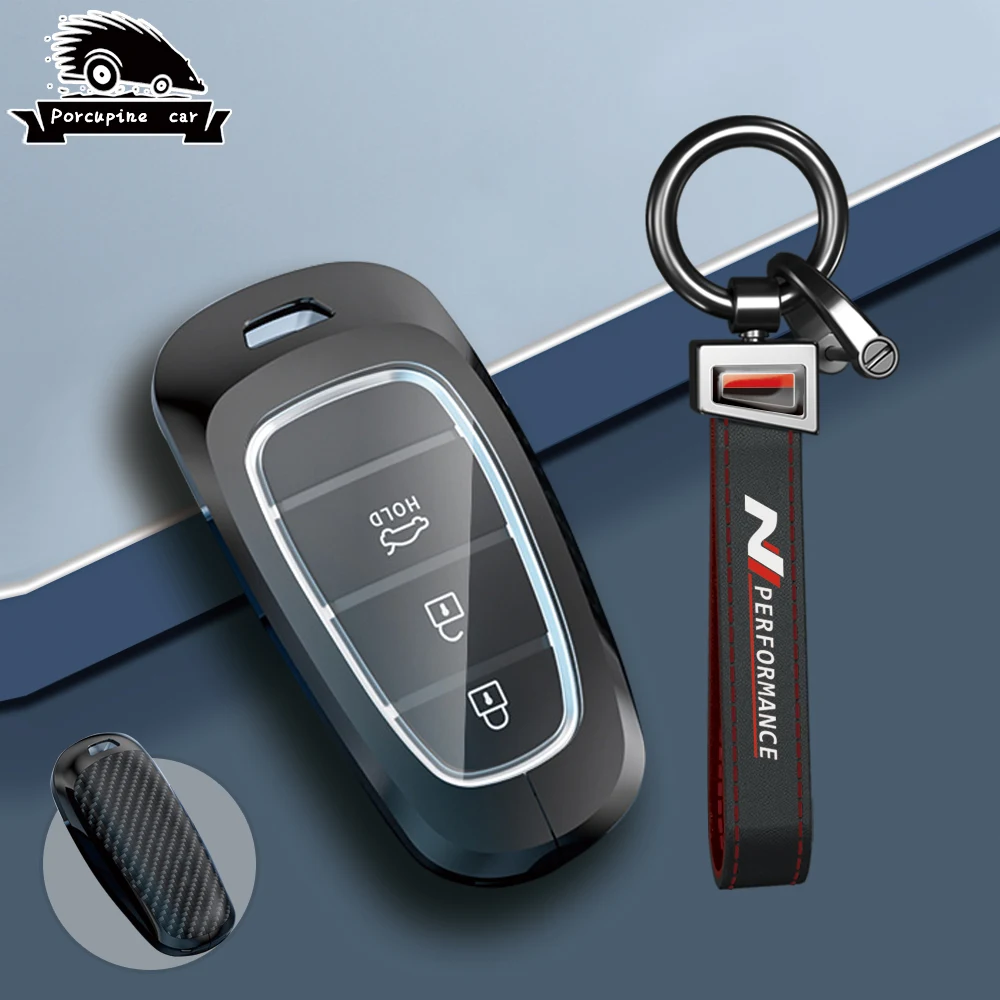 Alloy carbon fiber Remote Key Case Cover for 2020-2024 Hyundai Sonata Nexo DN8 Santa Fe TM Tucson NX4 Staria Ioniq 4 5 7 Buttons