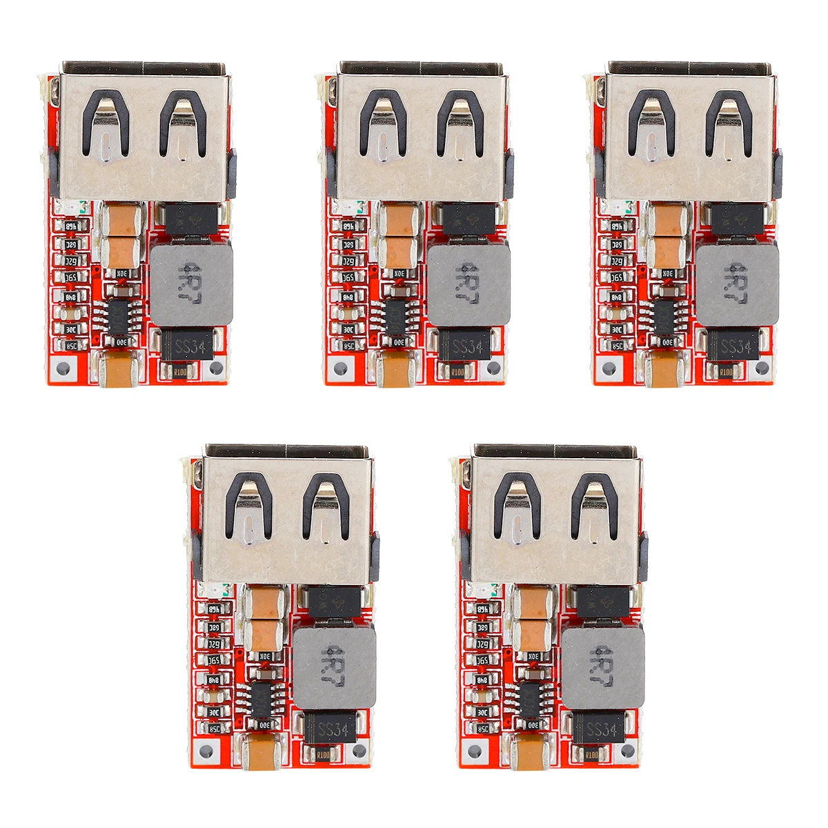 

5pcs 6-24V 12V 24V To 5V 3A Dc-Dc Module Usb Auto Car Power Module Non-Isolated Synchronous Low Static Current