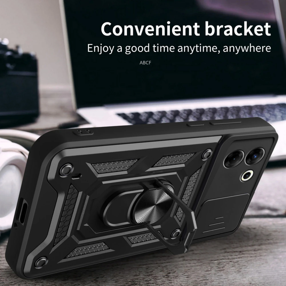 حافظة حماية للكاميرا لهاتف Tecno Pova Camon 20 Pro 20 Primeier 19 Pro 18 18P 18T Spark 10 Pro 9 8 6 Go 8c غطاء حلقة هجينة مدرعة