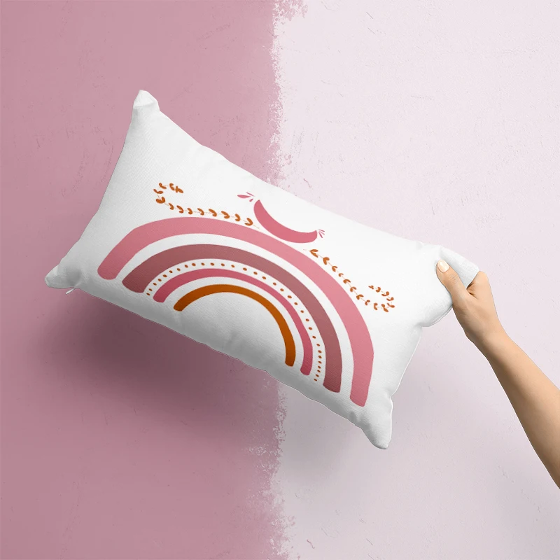 Cute cloud rainbow long pillowcase sofa bedroom pillowcase removable and washable multi-size pillowcase 30x50, 40x60, 50x70