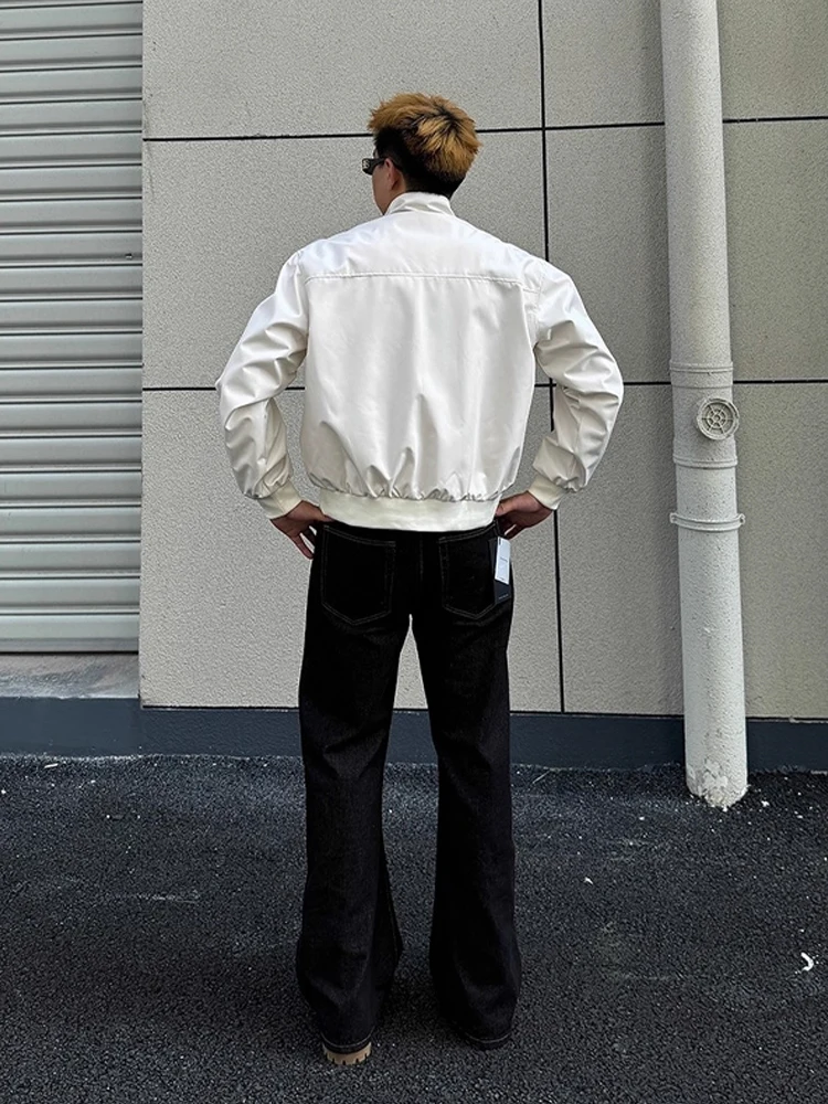 Or da uomo Colletto alla coreana Jaet Capispalla a prova di T Autunno Faion Gioventù Casual Vestibilità ampia Facile da pulire Cerniera durevole