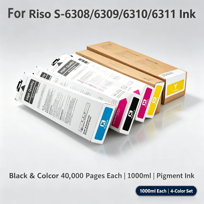 For Riso Comcolor 3010R 3050R 7050R 9050R Printer Ink Cartridge Compatible with S-6308G/E S-6309G/E S63010G/E S6311G/E Models