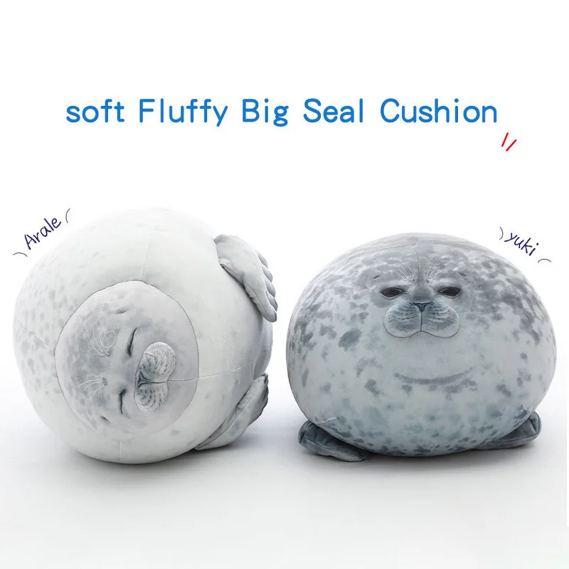 Kawaii gordinho irritado blob selo travesseiro de pelúcia aquário marinho animal recheado novidade brinquedos macio decoração do quarto brinquedos da menina presentes aniversário