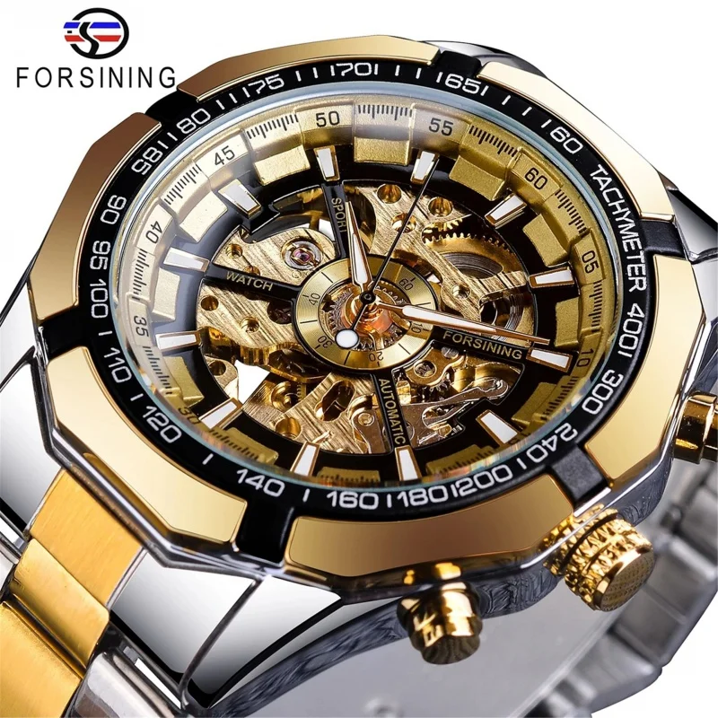 Forsining-reloj mecánico automático para hombre, cronógrafo informal, luminoso y hueco, aspecto clásico, envío gratis, nuevo, 340