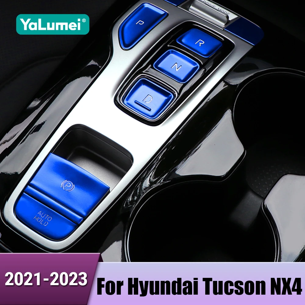 Auto Center Gear Shifter Tasten Panel Rahmen Dekoration Aufkleber Zubehör Für Hyundai Tucson NX4 2021 2022 2023 Hybrid N Linie