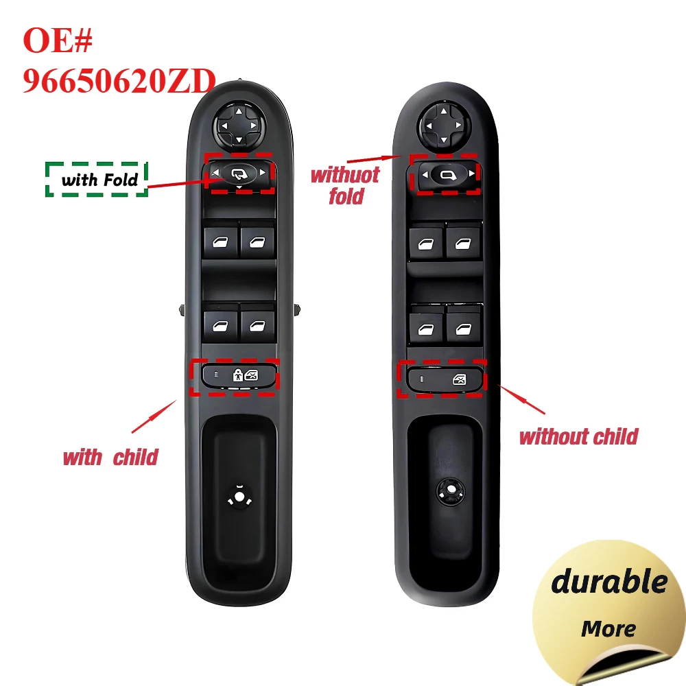96650620ZD 6490X6 6490.X6 For Peugeot 3008 5008 Hatchback Wagon 2006-2016,Driver Side Master Power Window Lifter Control Switch