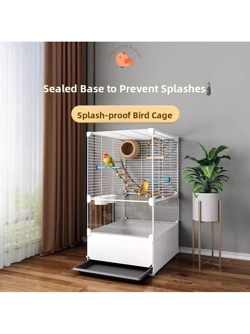 

Luxury Villa Bird Cage Large Size for Sunbathing Home Use Supplies Tiger Skin Feeding Pet Food And Accessories