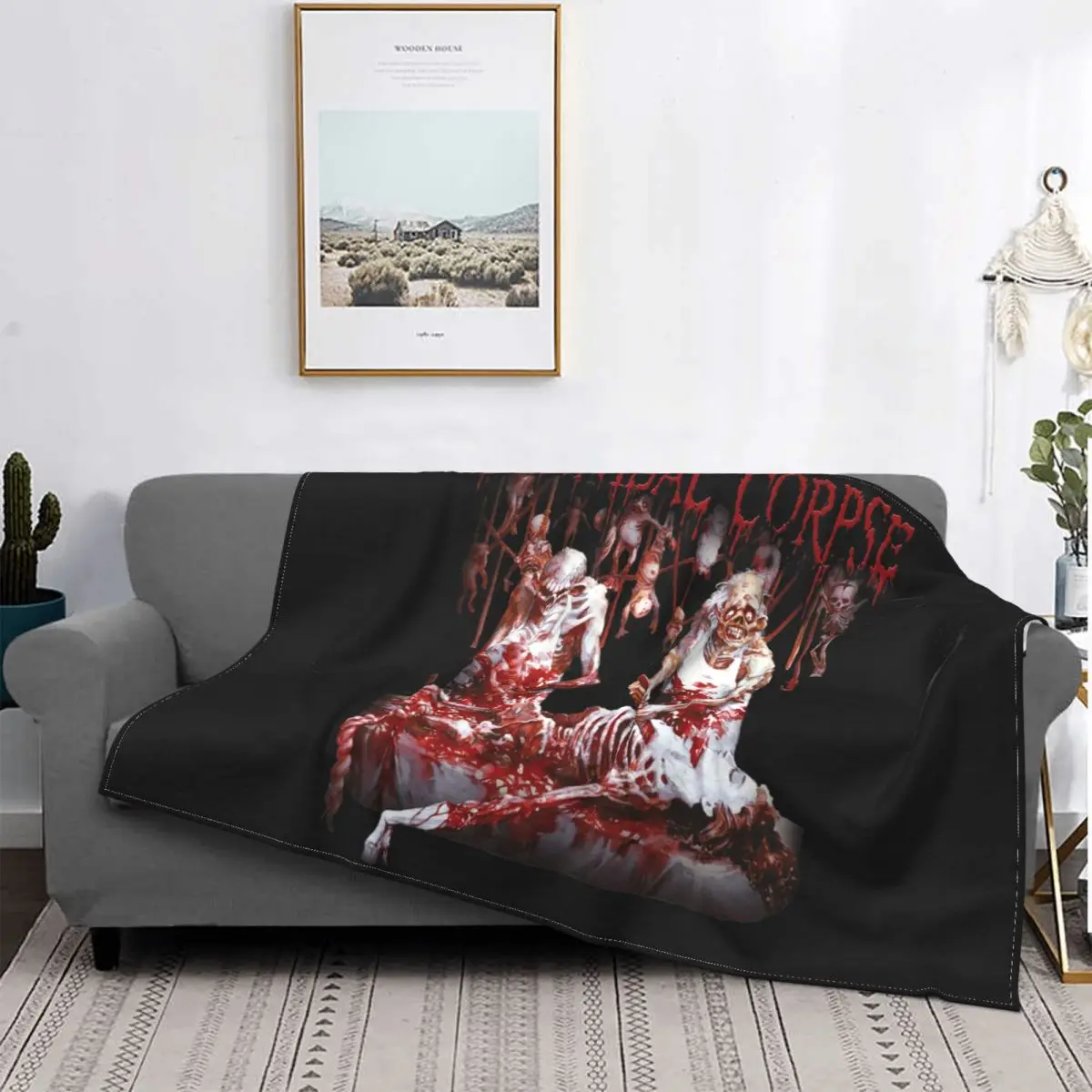 

Cannibal Corpse Merchandise Butchered At Birth Blanket Soft Classic Dual Purpose Faux Fur Mink Camping Blanket