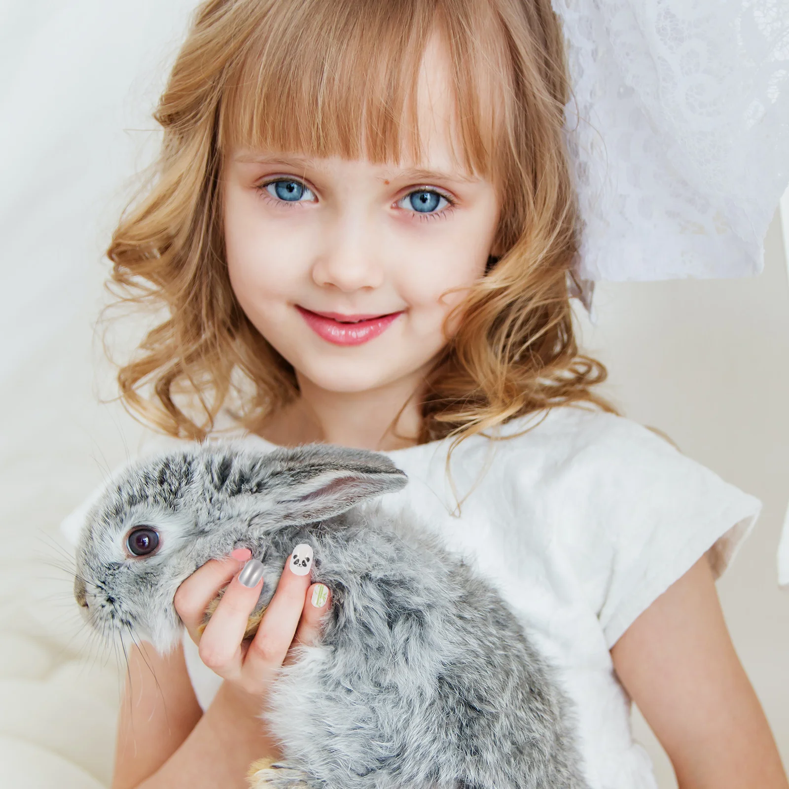 240 pezzi/Capelli per unghie finte sfusi per unghie per bambini Premere su copertura completa