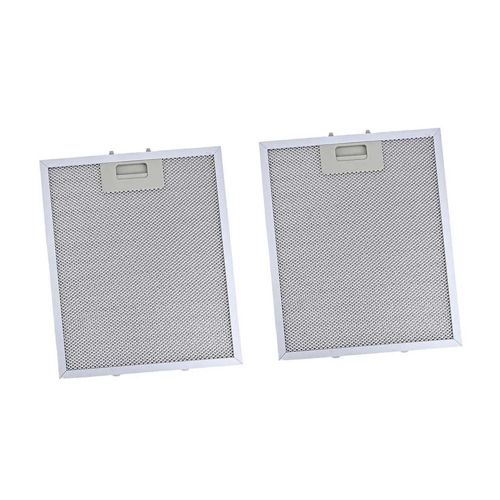 2PCS Cooker Hood Metal Filter for Range Hood Vent Units Built with Aluminum Mesh and 5-Layer Grease Control 414x256x9mm
