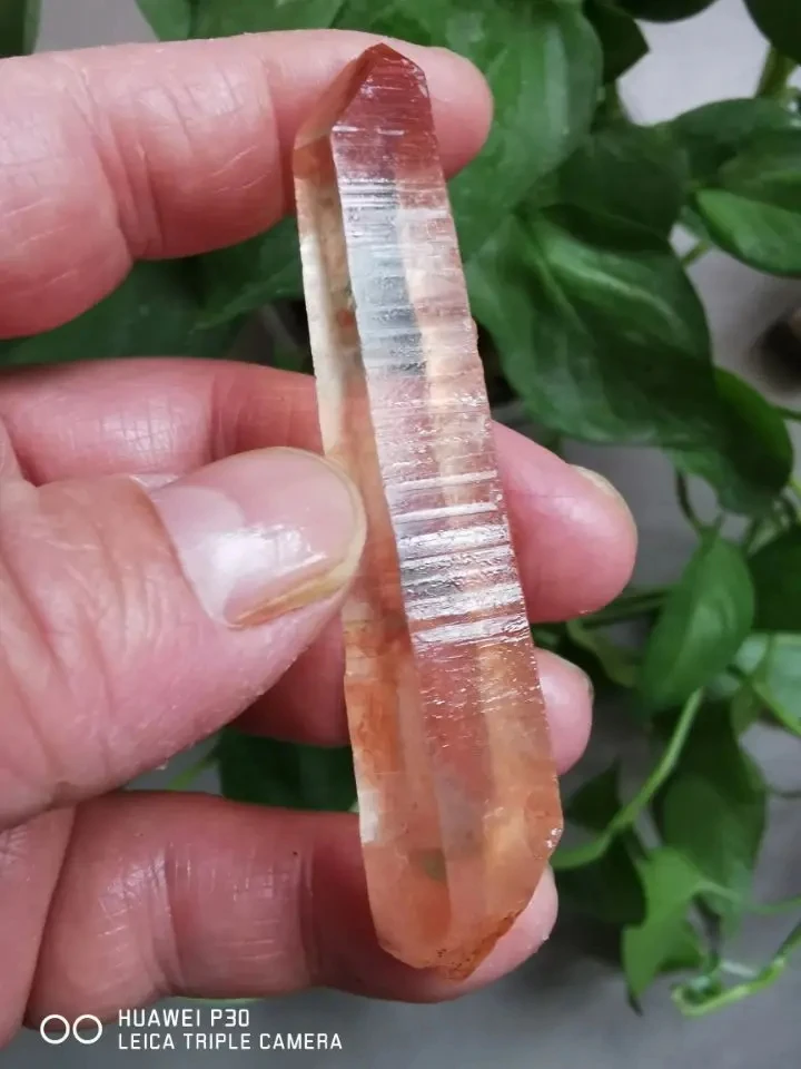 

3.12" AAA+ NATURAL Pink Lemurian Seed Quartz Crystal DT WAND POINT Specimen