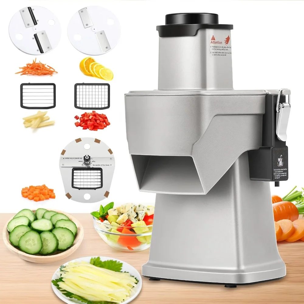 Electric Slicers, 4 In 1 Commercial Vegetable Chopper, Multifunctional Automatic Dicer & Slicer, Electric Slicers