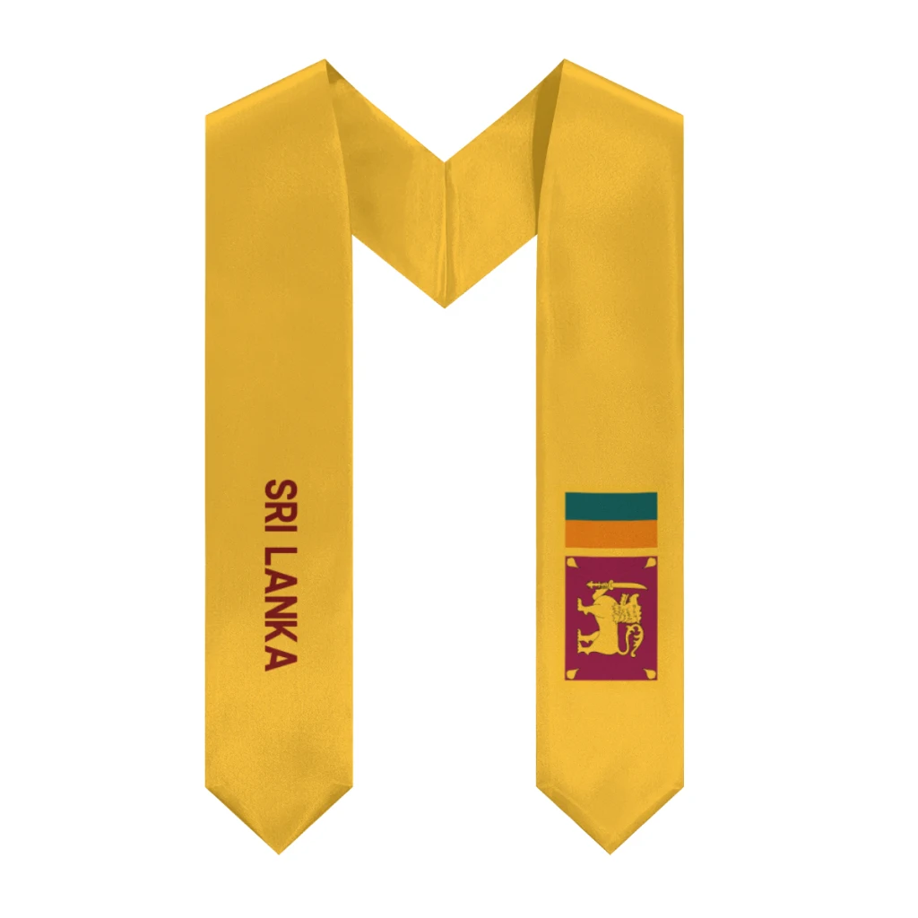 More design Graduation shawl Sri Lanka Flag & United States Flag Stole Sash Honor Study Aboard International Students