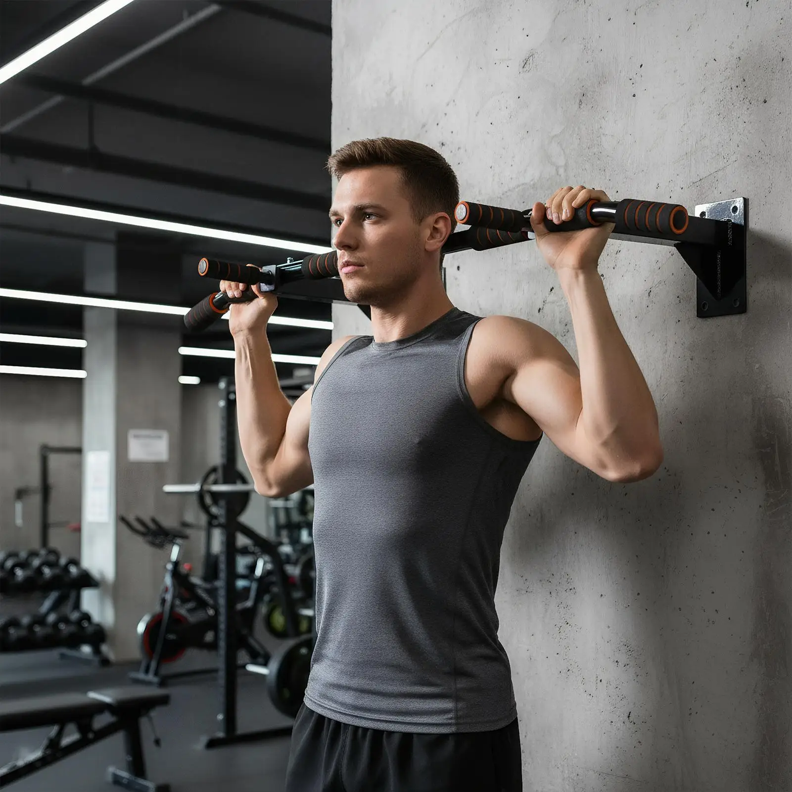 Wall Pull Up Bar Strength Training Equipment Wall Mounted Chin Up Bar Dip Station For Home Gym Body Workout Indoor Exercise