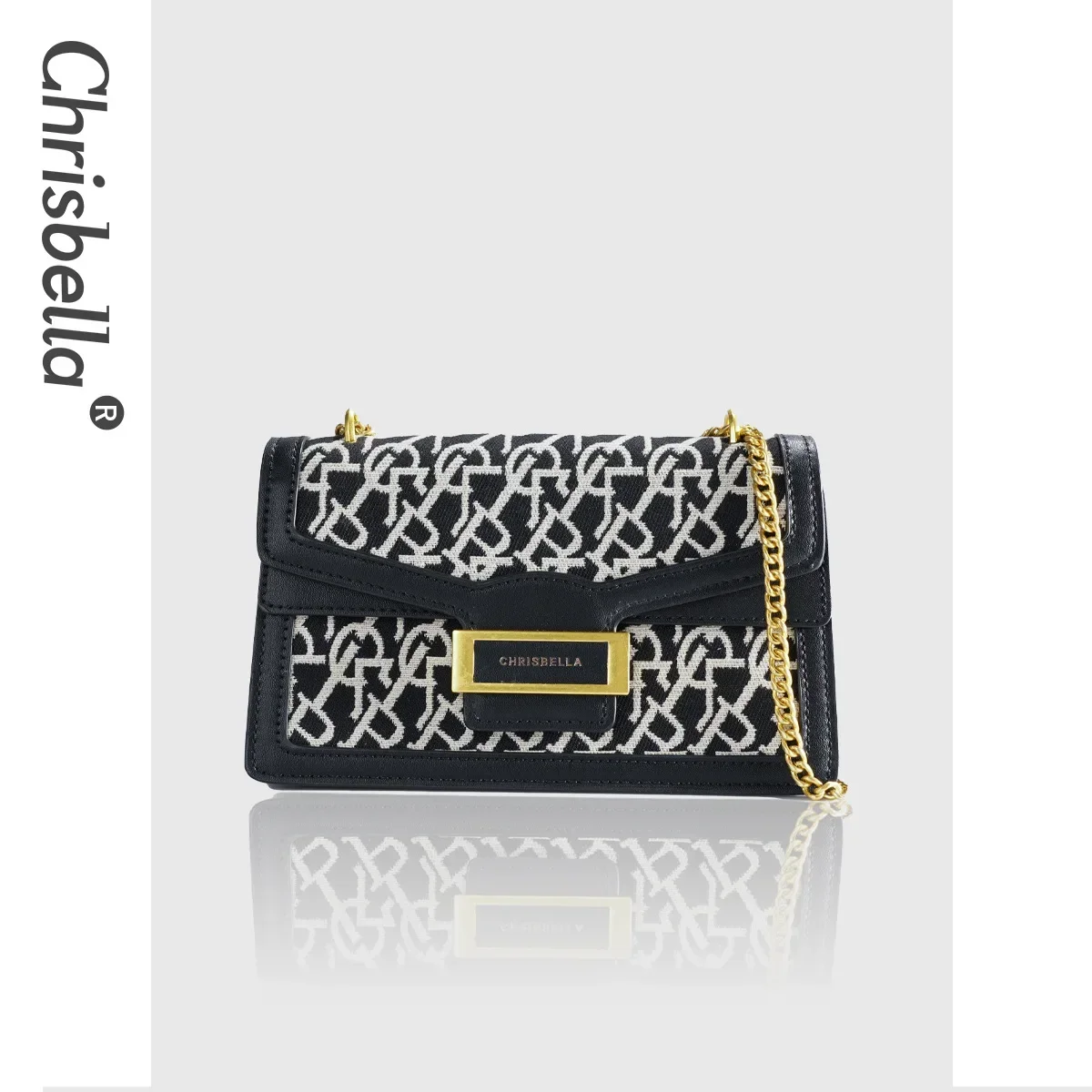 

Брендовая сумка Chrisbella с жаккардовой вышивкой и цепочкой через плечо Bacchus