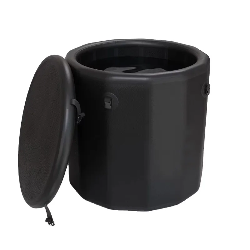 

Foldable Ice Tub Barrell Inflatable Insulated Tub Cold Plunge Therapy Bathtub Recovery Pod with Lid Logo Can Be Customized