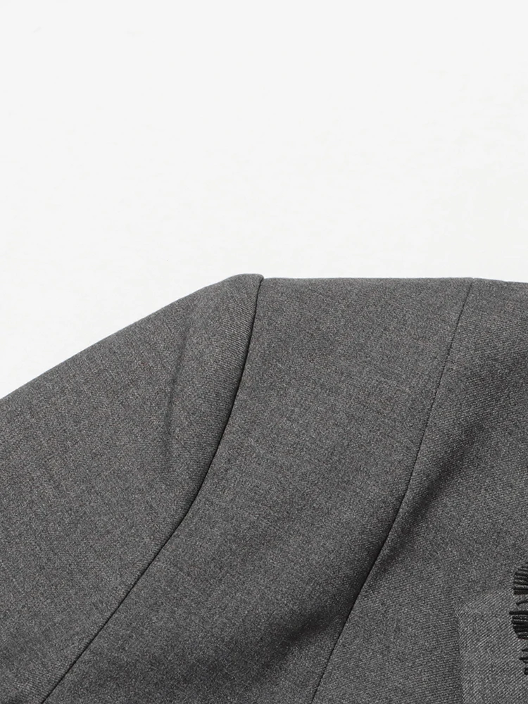 الصلبة المرقعة الدانتيل شيك السترة للنساء محززة طوق كم طويل تقسم جيب مصمم معاطف الإناث نمط #6