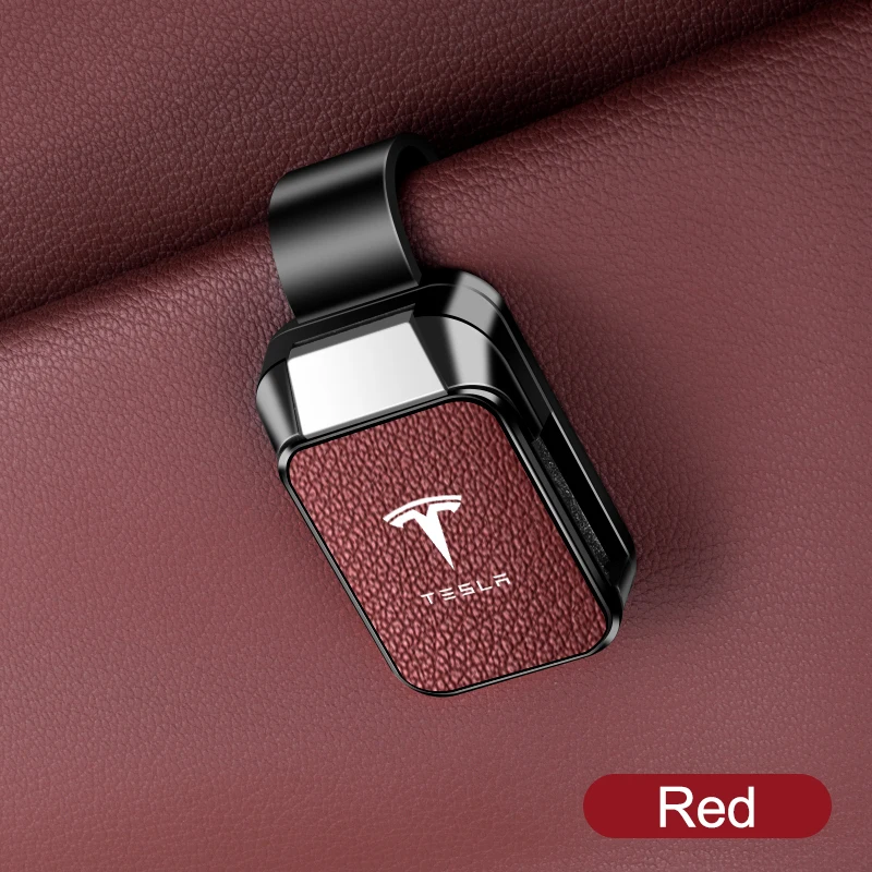 عالية الجودة جلد الماعز سيارة الشمس قناع نظارات كليب حامل النظارات الشمسية ل تسلا Model-X Model-Y Model-3 Model-S Cybertruck Roadster #6