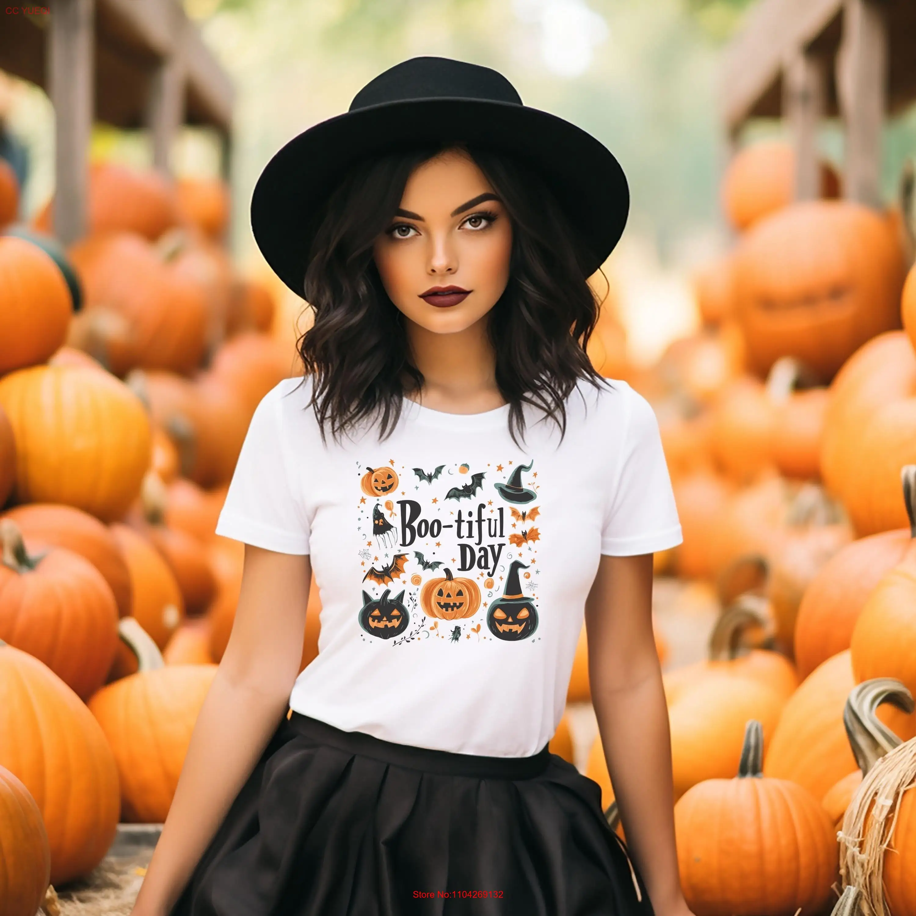 Comfort Colors Boo tiful Day T Shirt Cute Spooky Halloween Autumn Season Pumpkin GifT long or short sleeves