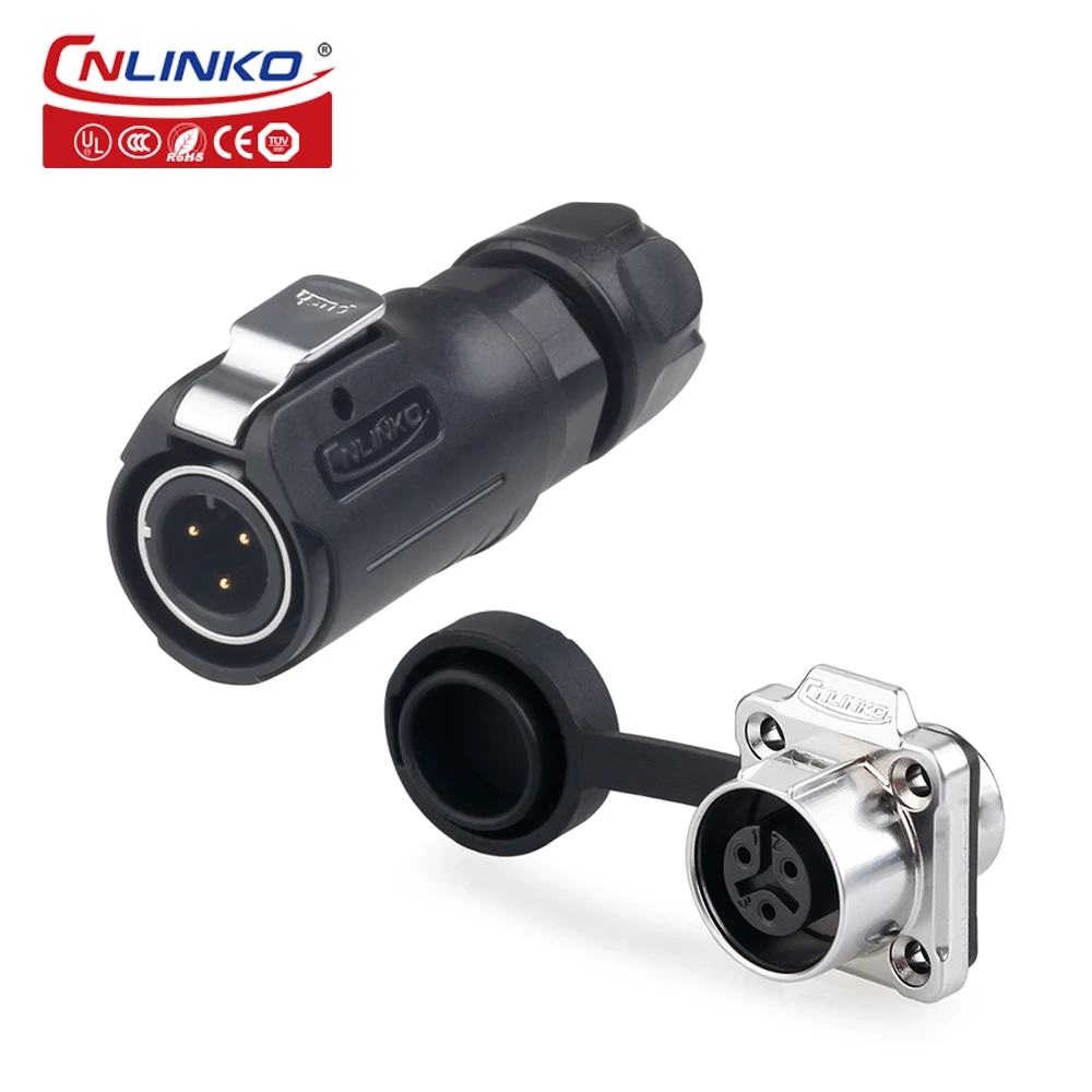 CNLINKO M12 Tiny Industrial Connector 2 3 4 5 6 7 8 Pin Waterproof 100V/125V AC Power Cable Connector for Electronic Instruments