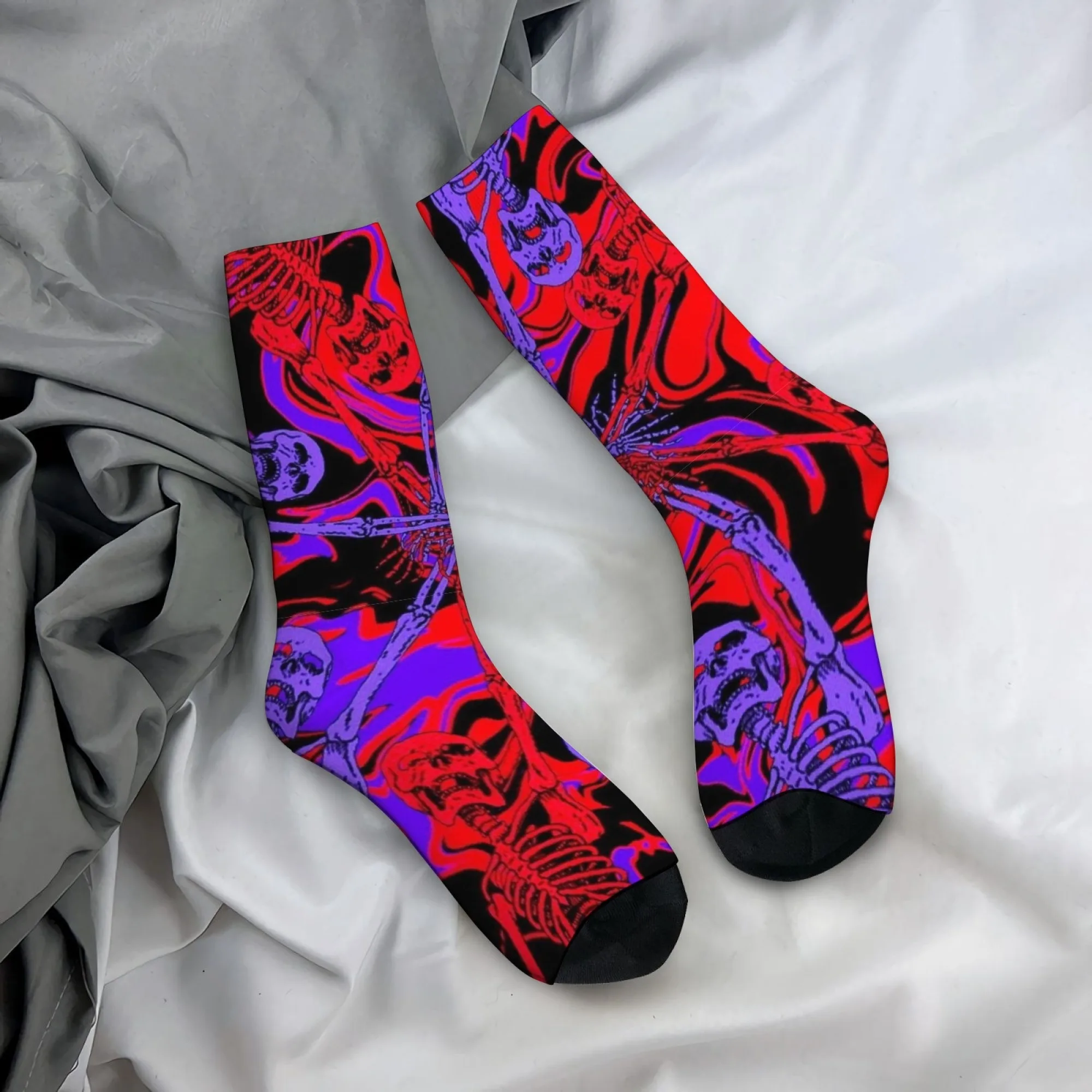 Crazy Punk Skull Men's Socks Harajuku Retro Style Street Hip-Hop Fashion Socks Novelty Funny Happy Crew Socks Casual Party Gift