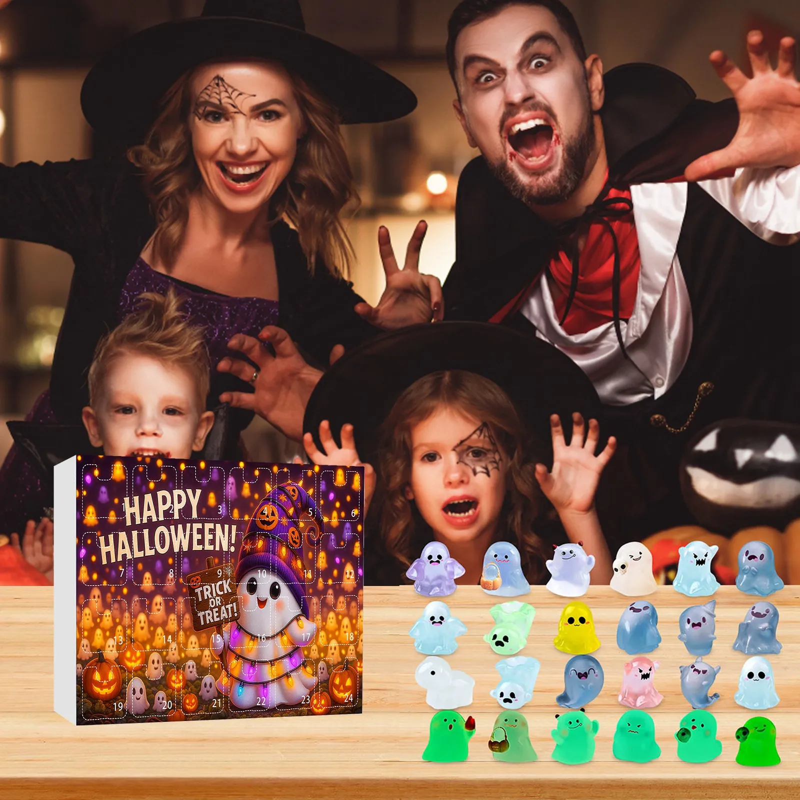 مؤقتات المطبخ اليدوية، حلقة عالية تتوهج في الظلام، تقويم القدوم للهالوين، فروع مضاءة لبطارية سطح المكتب الغامضة مع مؤقت #4