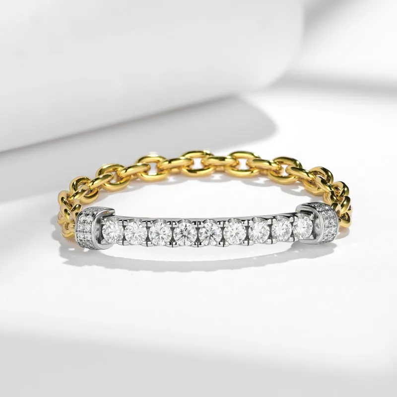 4mm2.7ct D Color Moissanite Tennis Bracelet 925 Sterling Silver Plated White Gold Bracelet for Women Man Sparkling Party Jewelry