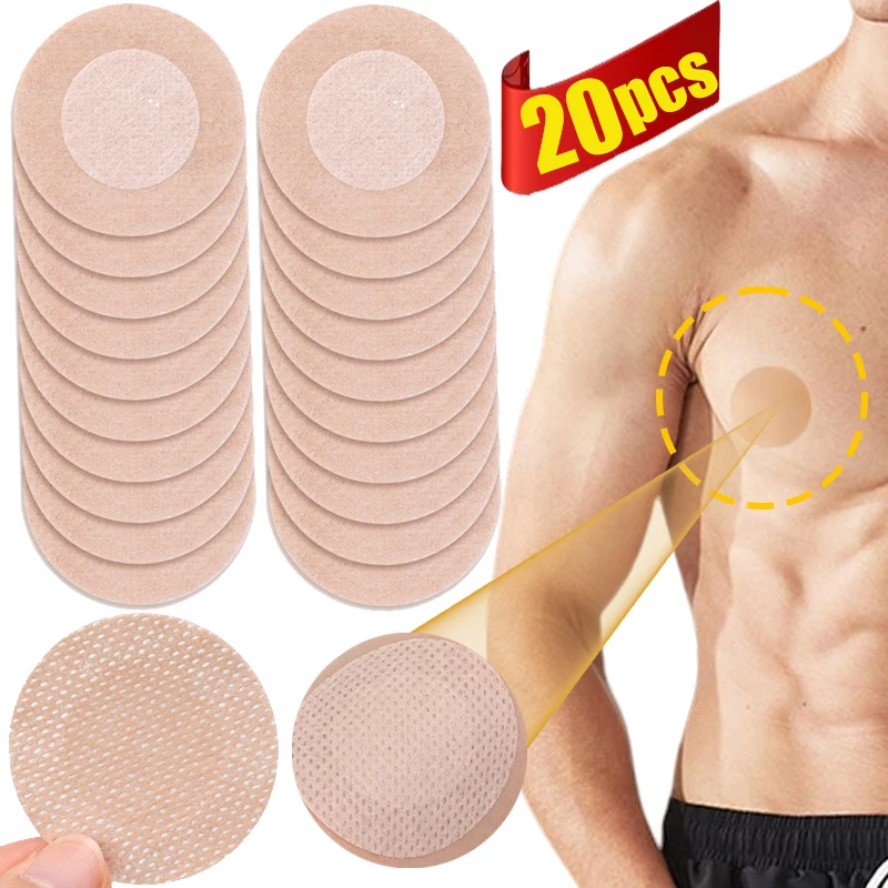 Capas de mamilo redondas sexy para homens, auto-adesivas, adesivos descartáveis, patch de mamilos, acessórios de pasta no peito, 20 pcs, 40pcs