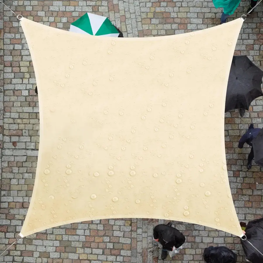 

Прямоугольный водонепроницаемый солнцезащитный тент-парасоль 14x14 футов, бежевый, CTADS14, UPF50, с защитой от УФ-излучения 95%, водостойкий, для сада и автомобиля