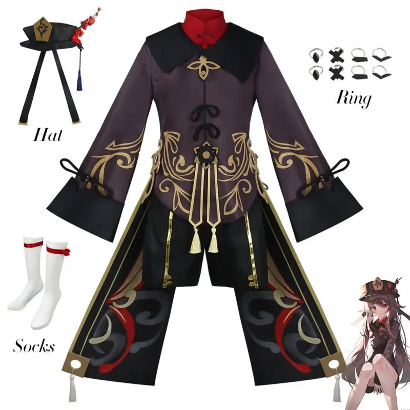 Game Genshin Impact Hutao Cosplay Kostuum Uniform Pruik Chinese Stijl Halloween Carnaval Party Kostuums voor Vrouwen Game Hu Tao