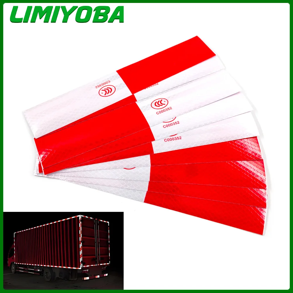 

10Pcs 28*5cm Car Truck Reflective Safety Tape Warning Night Light Waterproof Trailer Reflector Sticker