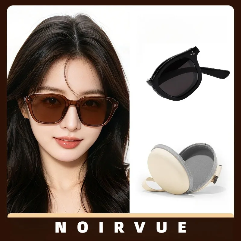 

NOIRVUE New Foldable Polarized Sunglasses for Men Women TR90 TAC UV400 Ultra Light Travel with Case