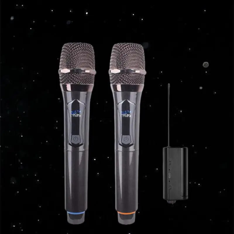 

Wireless handheld microphone K song artifact live home singing KTV microphone one drag two outdoor speaker microphone.