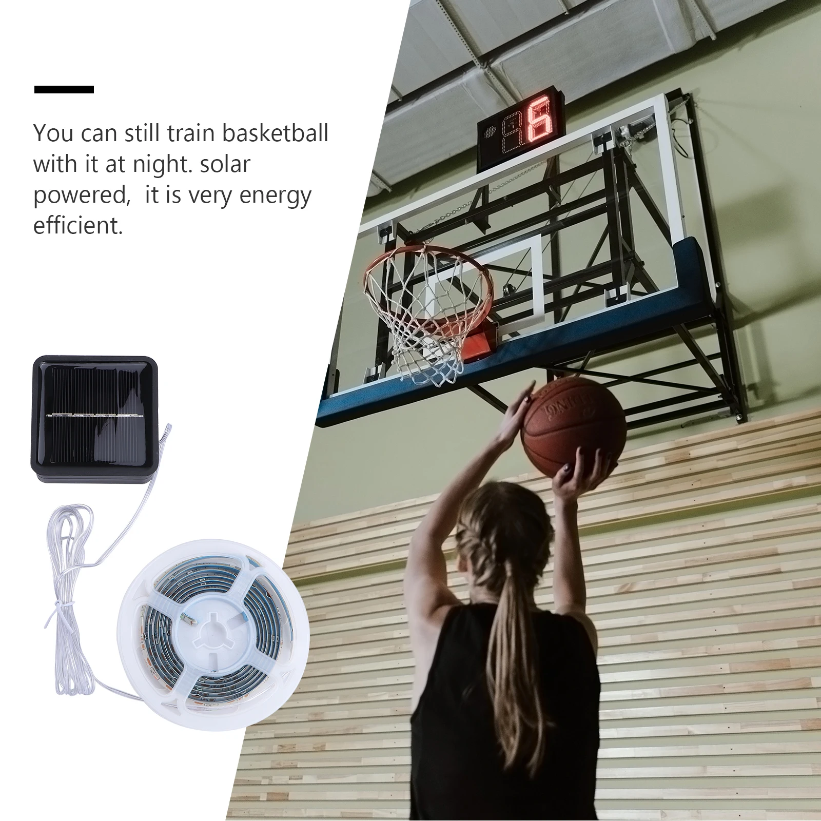 

160Cm Solar Basketball Strip Light Led Frame Lamp Energy Efficient Durable Outdoor Night Training Light Garden Solar Induction