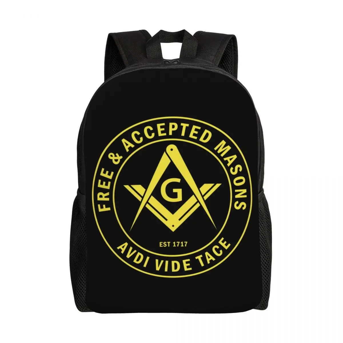 

Custom Free Accepted Masons Masonic Freemason Backpacks for Men Women College School Students Bookbag Fits 15 Inch Laptop Bags