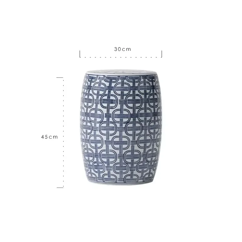 

Yanyu blue and white porcelain "Wanfu Perfection" ceramic new Chinese booth low stool