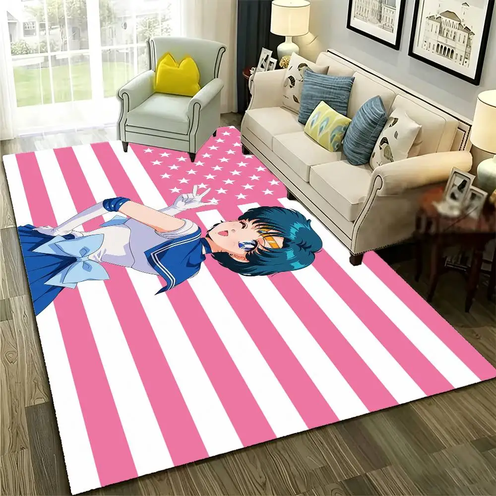 Ami Mizuno Sailor Mercury Soft Thick Non-Slip Mat for Living Room Bedroom Kitchen Decor Rugs