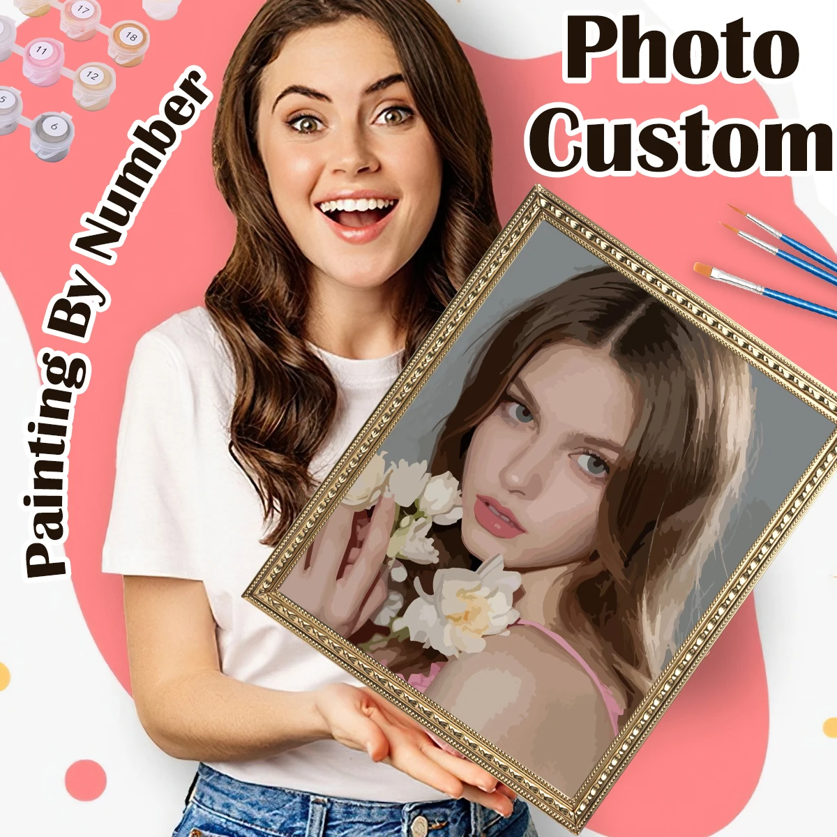 

RUOPOTY 24/36/48 Colors Paint By Numbers Customize On Canvas Landscape Animals Photo For Diy Gift