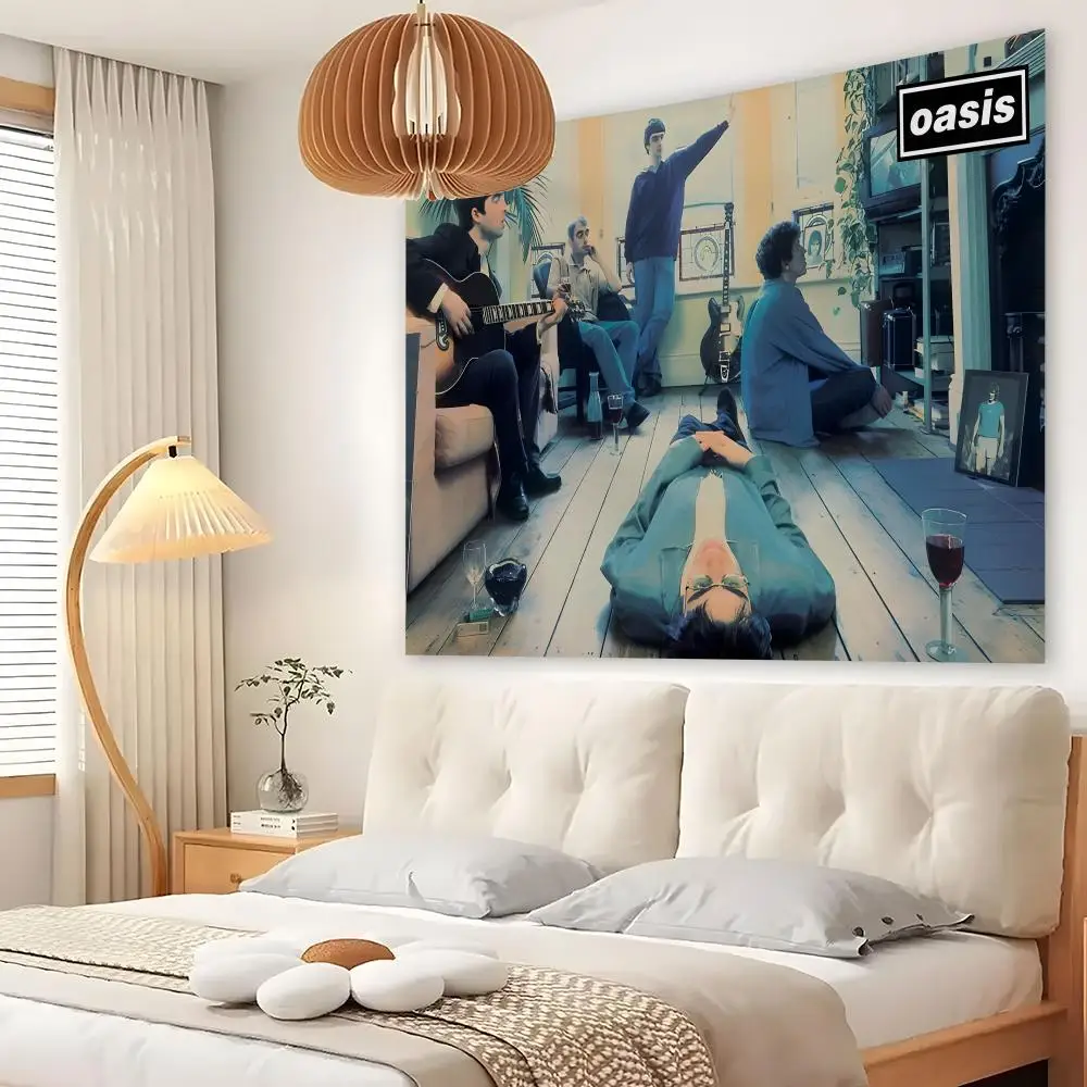 Rock Band O-oasis Tapestry Custom Living Bedroom Party Dormitory Interior Wall Bohemian Decoration Attached Clip