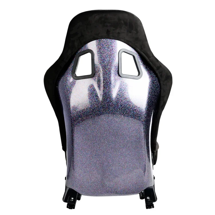 1022BB Universal Black Suede Red Stitch Glitter Fiberglass Racing Bucket Seat