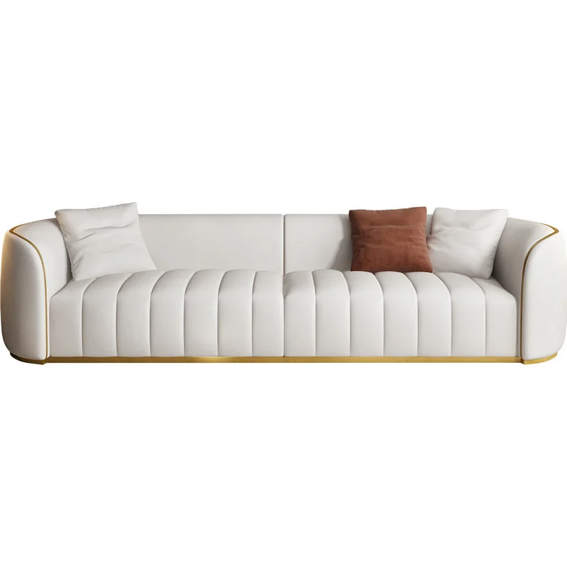 

Designer recommends post-modern simple sofa Italian light luxury leather art