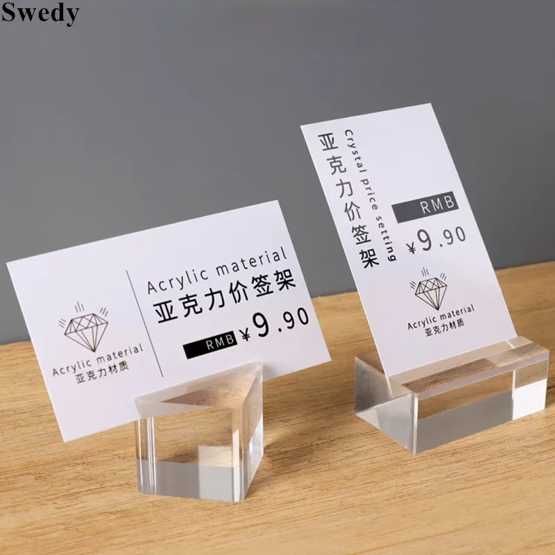 Acrylic Sign Holders Display Stand Table Numbers Place Card Holders With Card Slot Wedding Meeting Name Menu Holder Photo Clip