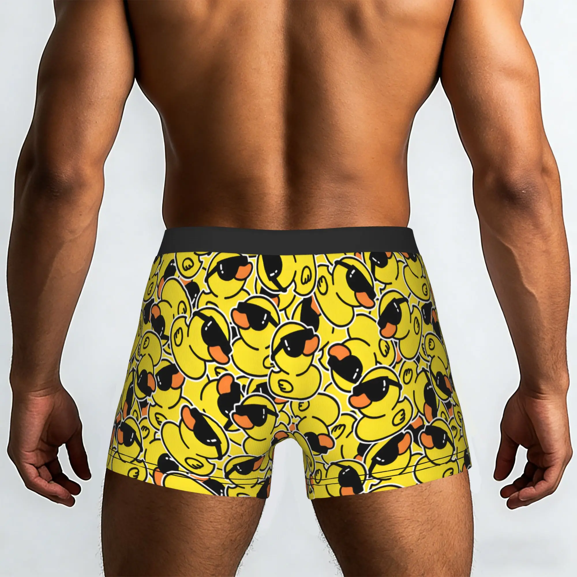 Custom Novelty Rubber Duck Sunglasses Shower Bath Cartoon Boxers Shorts Panties Men's Underpants Breathable  Briefs Underwear