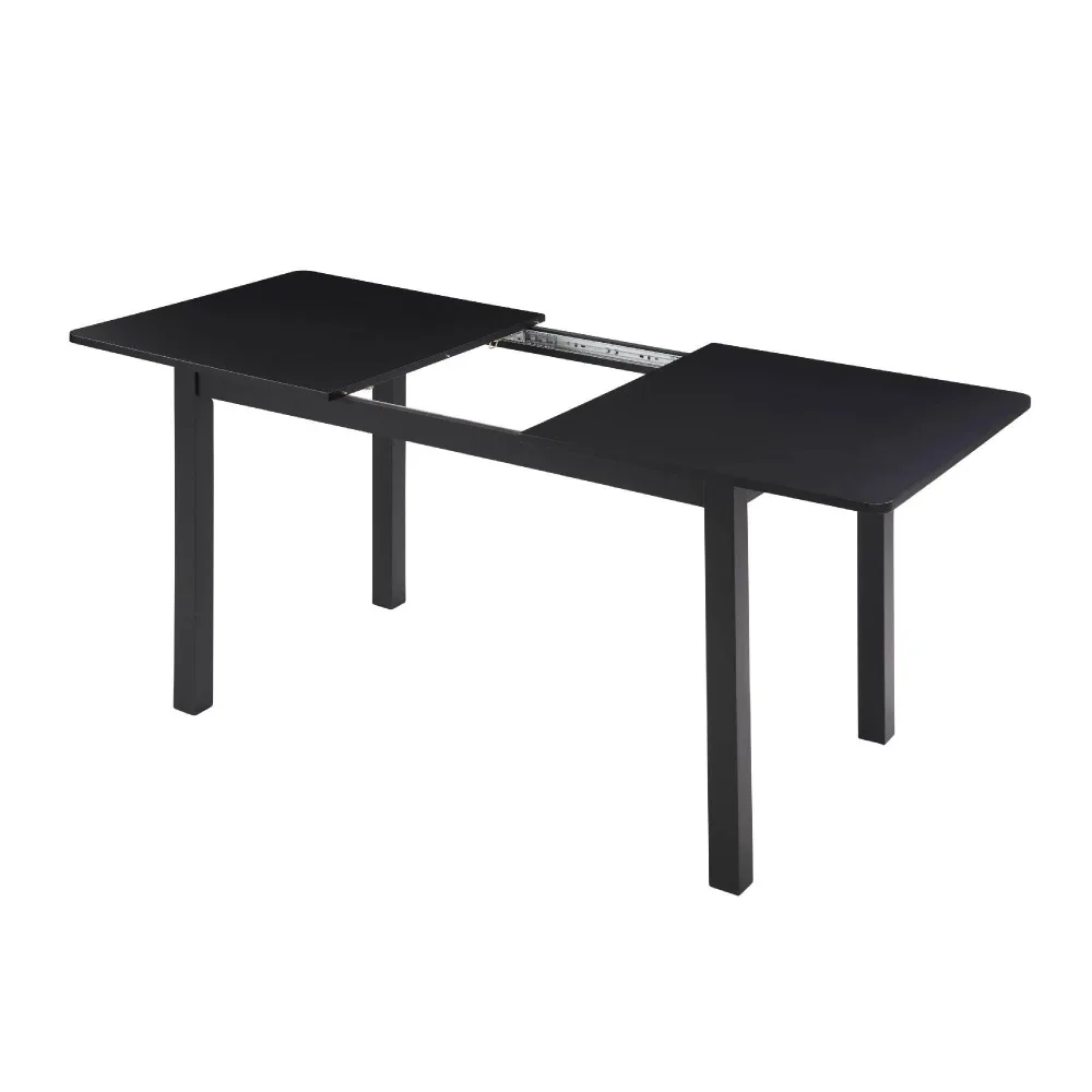 طاولة طعام قابلة للتمديد مقاس 59 بوصة طاولة مطبخ من الخشب الأسود تتسع لـ 4-8 أشخاص موفرة للمساحة الحديثة لغرفة المعيشة الصغيرة والمكتب