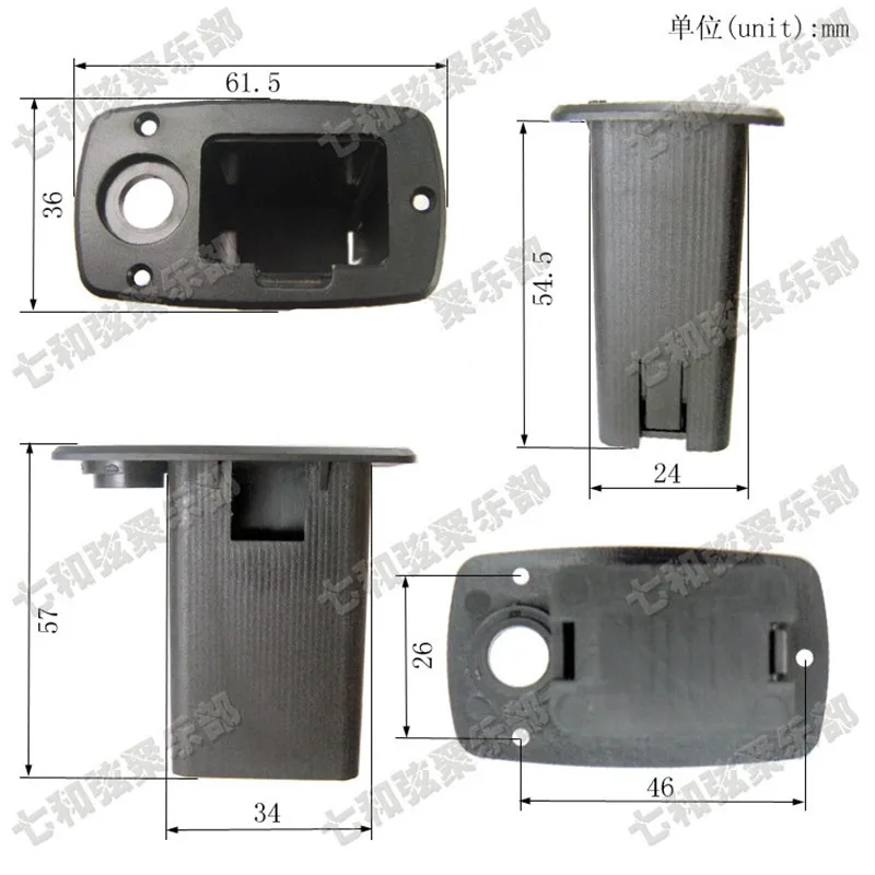 Active Guitar Bass Pickup 9V Battery Box Holder Case Compartment Cover With 4 Pin Socket metal contacts Output jack guitar parts