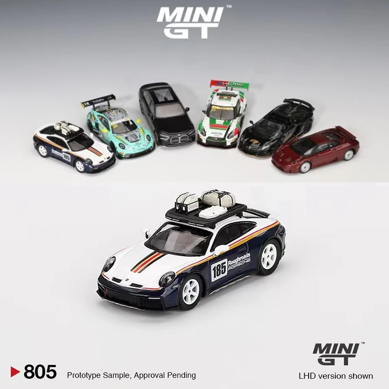 MINIGT 1:64 Toy Model Car 911 Dakar Rallye Alloy Die-Cast Vehicle #805 Display Collection Gifts