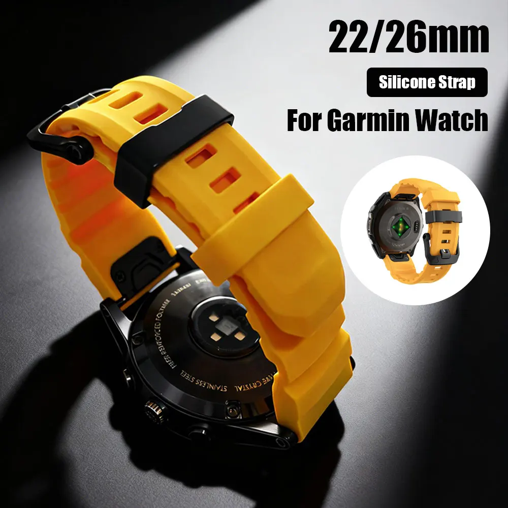 Sport Silikon 22/26mm Uhrenarmband für Garmin Fenix 8 Pro 8 7X 7Pro/Enduro 3 2/Forerunner 970 965 955 Ersatz-Uhrenarmbänder