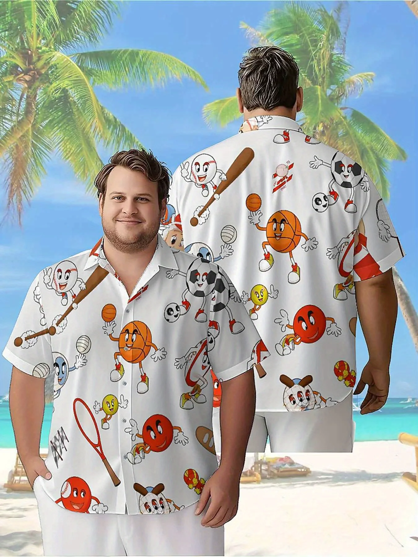 Men's Plus Size Hawaiian Shirts Various Sports Themes pattern, Unisex Aloha Shirts,New in Summer Tops Tee,streetwear