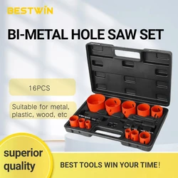 20Pcs Hole Saw Kit 19-76mm M42 Bi-Metal Hole Saw Cutter Drill Bits Set with Mandrels for Soft Metal Sheet,Wood,Drywall,Aluminum